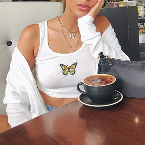 3 Womens+Butterfly+Embroidery+Sleeveless+Stretch