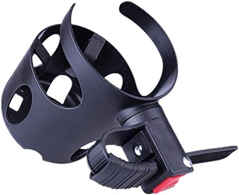 Universal Stroller Cup Holder Adjustable, Drinking Cup Holder, Large Caliber Designed Holder, 360 Degrees Universal Rotation Handle Bar Black