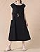 Mordenmiss Women's Summer Cap Sleeve Shift Dress with Pockets , Black, Large / X-Large