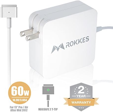 Macbook Pro Retina Charger Adapter - 60W Magsafe 2 T-Tip, Replacement Power Adapter for Apple MAC Pro 11.6 13.3 Air Charger Retina MacBook Before 2012 Old Apple Laptop A1425 A1435 A1502 Charger
