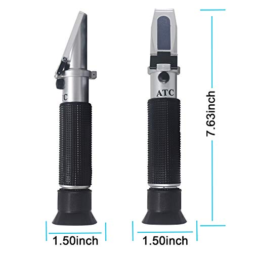 KETOTEK High Proof Alcohol Refractometer, ATC Alcohol Refractometer with 0-80% Alcohol Measurement Range for Liquor and Spirits. High Accuracy ±1% Alcohol Refractometer for Whiskey, Brandy, Vodka, etc - Thumbnail 3