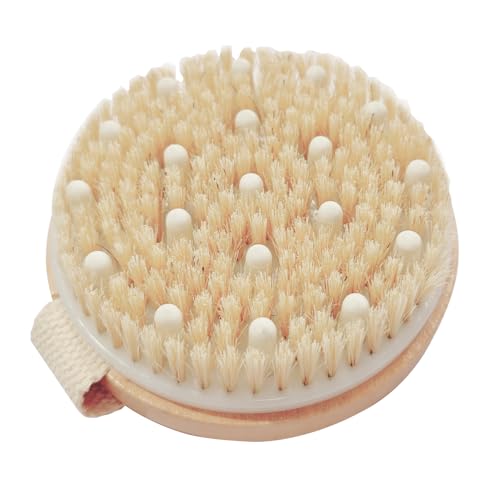 Bamboo Dry Body Brush Shower Brushing Removes Dry Skin with Massage Nodes Exfoliating Bath Brushes Body Scrubber
