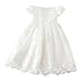 Glamulice Baby Girls Christening Baptism Dress Newborn Floral Embroidered Lace Dresses for Toddler