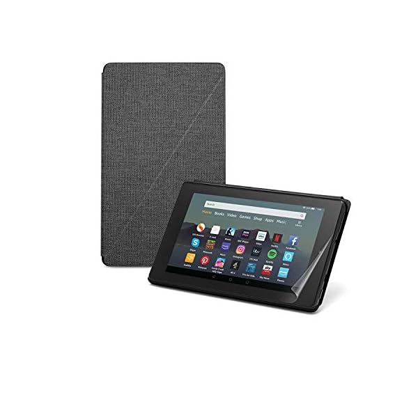 Fire 7 Essentials Bundle | Includes Fire 7 Tablet (32 GB, Black, without Ads), Amazon Case (Charcoal Black) and NuPro…