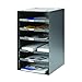 MMF Industries STEELMASTER 5-Tier Storage Organizer | 4 Adjustable Shelves | Label Holders | Black | Scratch & Chip-Resistant Finish | Office Accessories