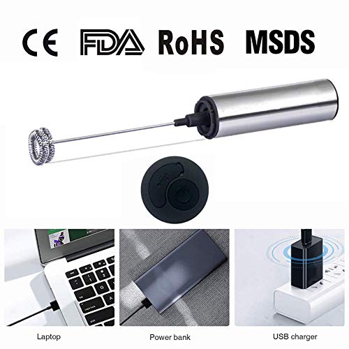 Elektrischer Schneebesen, handgehaltener Milchaufschäumer, Single Double Spring Whisk Heads aus rostfreiem Stahl… – Bild 3