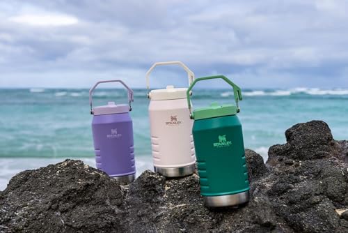 Stanley IceFlow Flip Straw Jug with Handle 64 oz| Twist On Lid and Flip Up Straw | Leak Resistant for Travel and Sports | Insulated Stainless Steel | BPA-Free | Rose Quartz