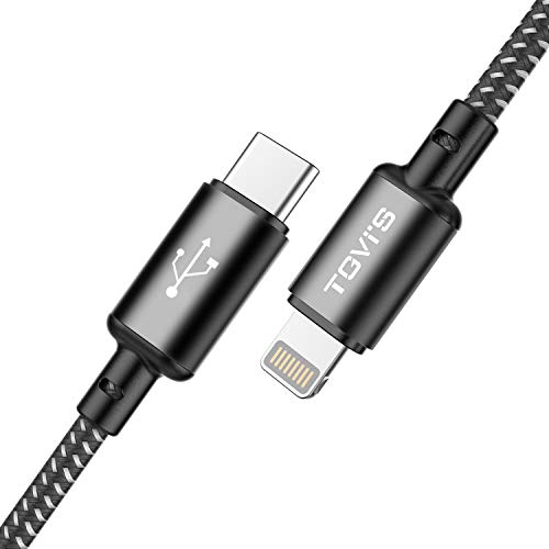 TGVi's USB C to Lightning Cable [MFi Certified] 4ft iPhone Charger, Nylon Braided & Aluminum Alloy Fast Charging Cable for iPhone 11/11 Pro/11 Pro Max/XR/X/XS/XR/XS Max/8/8 Plus