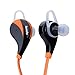 LEMFO Wireless Bluetooth Earphones Stereo Sweatproof for Sports Running Gym Compatible with Andorid IOS Mobile Phones (Orange)