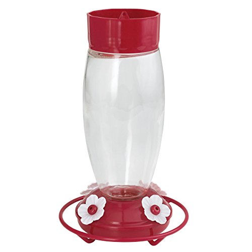 More Birds Hummingbird Feeder, 4 Feeding Stations, Red, 30-Ounce Nectar Capacity, Deluxe