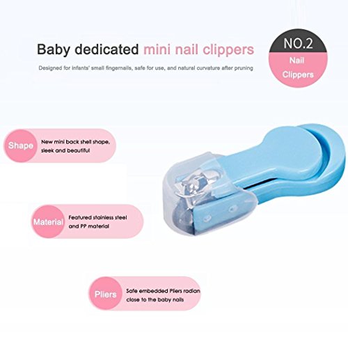Alpacasso 20 Piece Baby Grooming Kit Infant Nursery Set Newborn Healthcare Kits Child Care Baby Nail Clipper File Scissor Tweezer Thermometer Brush Comb Cleaning Sets(Blue) (Blue) - Thumbnail 3
