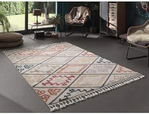 Kilim - Alfombra de salón étnica multicolor, 160 x 230 cm: Amazon.es: Hogar