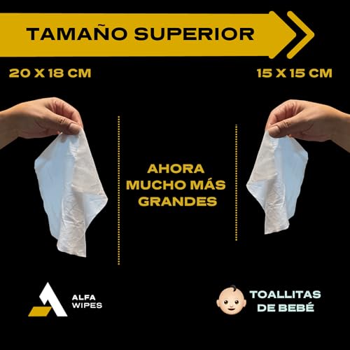 Alfa Wipes Toallitas Humedas para Adulto Extra Grandes y Gruesas, Desechables en Inodoro, Libres de Fragancias, Hipoalergénicas, con Aloe, Vitamina E, Manzanilla | 6 paquetes con 300 toallitas