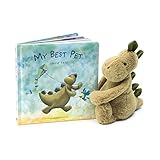 Jellycat My Best Pet Board Book and Bashful Dino, Medium - 12 inches