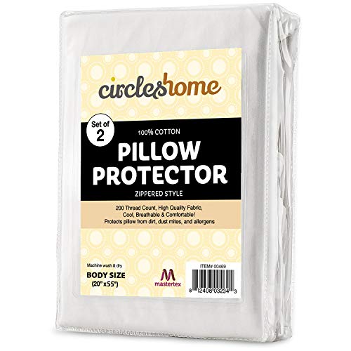 CIRCLESHOME Body Pillow Protectors 100 Cotton, Extra Long Pillowcase