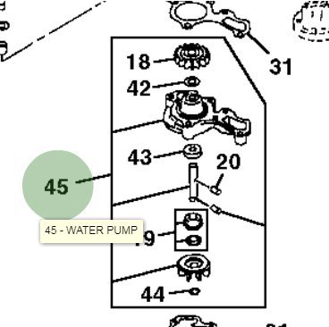 John Deere Original Equipment Water Pump #AM134588