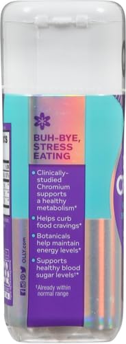 OLLY COMBAT CRAVINGS, METABOLISM & ENERGY SUPPORT SUPPLEMENT,1000 MCG CHROMIUM, GREEN TEA, GOJI BERRY, GINGER – 30 COUNT