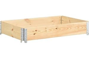 vidaXL Solid Pine Wood Pallet Collar 31.5"x47.2" - Stackable & Foldable Secure Storage Solution - Multipurpose with Interlocking Design