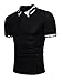 M&S&W Mens Leisure Solid Color Short Sleeve Camo Turn-Down Button Up Shirts Polo Shirts Black L 9984792722 Book Cover