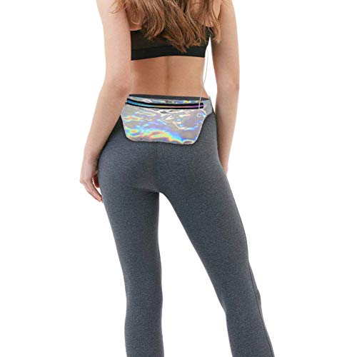 image for fitter's niche Holographic Ultra Slim Fanny Pack, Hologram Metallic Ne