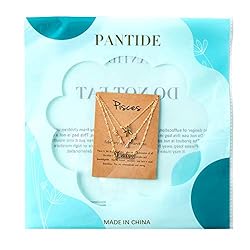 PANTIDE 3Pcs Pisces Zodiac Layer Necklaces for