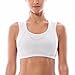 SYROKAN Women's High Impact Support Wirefree Workout Racerback Sports Bra Top White S