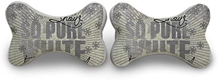12nights Quoted So Pure White Plain Color Memory Foam Head Pillow Bone Shaped For Neck, Car Pillow One Pair