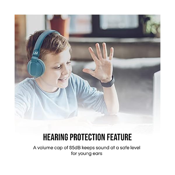 Louise-Mann-Kids-Bluetooth-Headphones-with-Volume-Limit-Over-Ear-Headphones-for-Kids-Foldable-On-Ear-Headphones-with-Microphone-Micro-SDTF-for-School-Travel-Cell-Phones-PC-Tablets-Blue Louise & Mann Kids Bluetooth Headphones with Volume Limit, Over Ear Headphones for Kids, Foldable On Ear Headphones with…