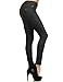 Enimay Women's Colored Jean Look Jeggings Tights Spandex Leggings Yoga Pants Black Medium