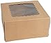 MT Products Kraft Brown Small Bakery Box For Donuts, Cookies, Muffins Unique Auto Popup Feature, Clear Window Cookie Boxes Size 6