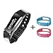 Beeasy Fitness Tracker Waterproof with Heart Rate Monitor Smart Bracelet Pedometer Exercise Walking Step Counter Wristband for iOS and Android Phone with Blue \ Pink \ Black Band