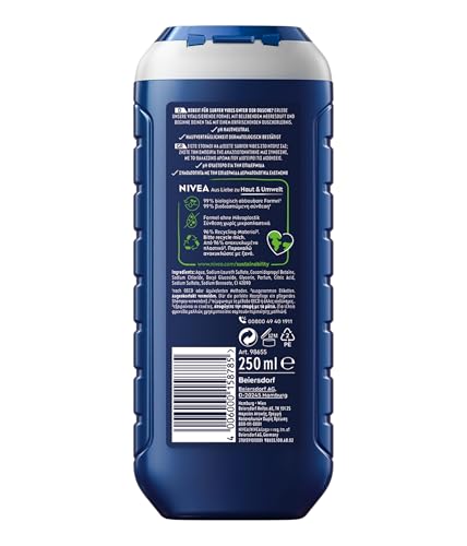 NIVEA MEN Cool Marine Artist Edition Duschgel, erfrischende Pflegedusche mit belebenden Meeresduft, 3in1 Duschgel für Körper, Gesicht und Haare (250 ml) 8