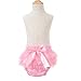 Naisian muyan Girls Cotton Tulle Ruffle with Bow Baby Bloomer Diaper Cover and Headband Set (Pink, M(6Month-12Month))