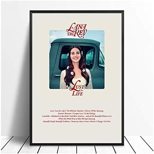 Lana Del Rey - Lust for Life Album Pop Music Cover Music Star Poster Canvas Prints Wall Art for Living Room Home Decor -50x70cm No Frame