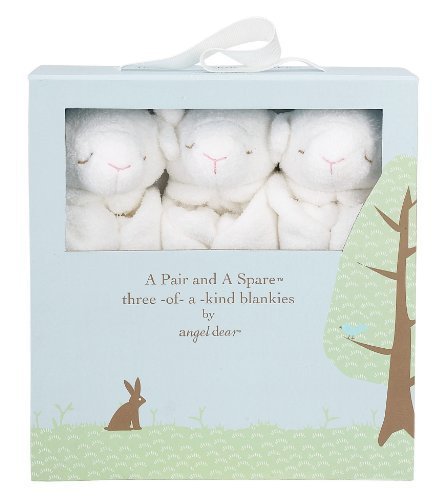 Angel Dear Pair and a Spare 3 Piece Blanket Set, White Lamb by Angel Dear