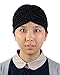 Black Pleated Satin Turban Hat Head Cover Sun Cap