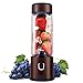 Portable Glass Smoothie Blender, Kacsoo SPOW S630 USB Rechargeable Personal Blender Juicer Cup, Single Serve Travel Blender for Shakes and Smoothies, with 5200 mAh Rechargeable Battery (Coffee)