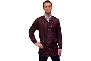 StaticTek Static Control ESD Shielding Collared Lab Coat with Snap Cuffs Durable Medium Weight Fabric Certified Level 3