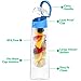 Vremi 24 Oz Fruit Infused Water Bottle - BPA Free Sports Water Bottle with Fruit Infuser Filter and Flip Top Lid Cap - Large Tritan Plastic Eco Drinking Clear Reusable Travel Water Bottles - Blue