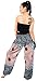 Lofbaz Women's Rose Flower 1 Smocked Waist Harem Pants One Size White