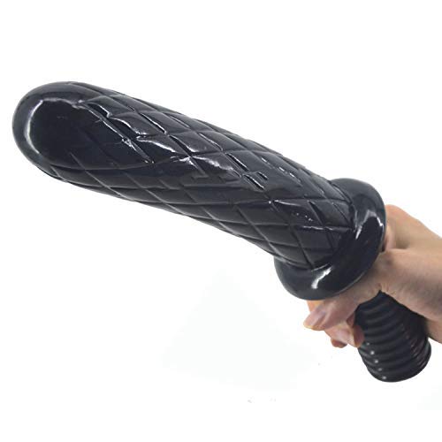 Life Tourists 31.1 7.1Cm Streak Cucumber Two-Ended with Handle Anal Butt Plug Female Lesbian Masturbator Sex Toys for Women Tshirt,Black with BoxTH