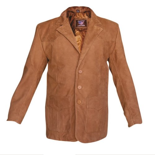 Mens Premium Brown Buffalo Three Button Blazer - XL - AL2655