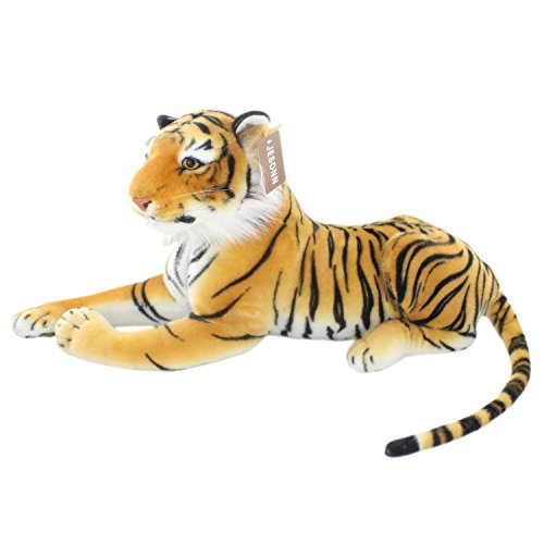 JESONN Realistic Soft Stuffed Animals Plush Toy Tiger Beige for Kids Gifts,18.9" or 48CM,1PC