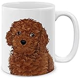 MUGBREW Cute Brown Toy Poodle Full Portrait Ceramic Coffee Mug Tea Cup, 11 OZ