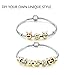 Long Way Emoji Charms Bracelet Silver Plated 2 Chains Adjustable,10 pcs Animal Fun Face Beads
