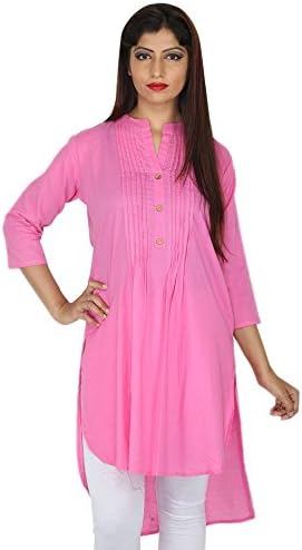Ramkudi Indian Women's Plain Cotton Kurti Top