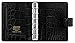 Filofax Classic Croc Print Leather Organizer Agenda Calendar with DiLoro Jot Pad Refill (Pocket Ebony 2019-2020)