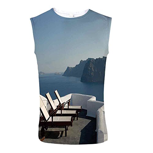 image for iPrint Male Sleeveless Printing Vest Travel Decor Sunlounger at Terrac