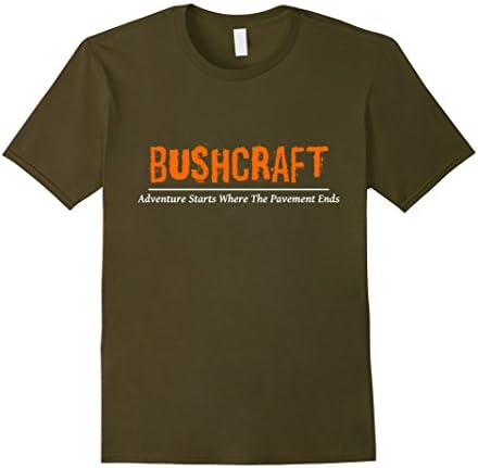 Men's Bushcraft Adventure Starts Where The Pavement Ends T-shirt Large Olive