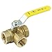 NIGO Industrial Co. 180SS Series 3-Way (L-Port) Forged Brass Ball Valve, Lever Handle, NPT Female, Full Port 400WOG (3/4") primary